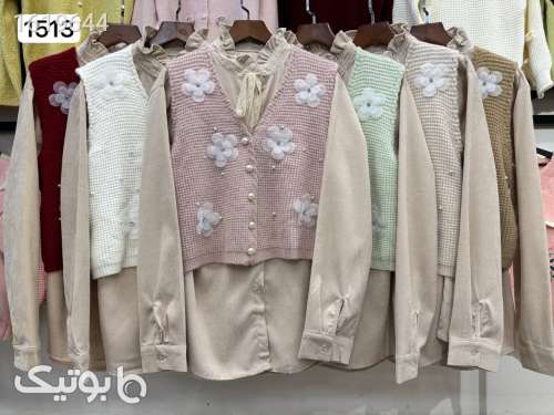 ست ژیله بافت و شومیز کبریتی  کد 1513 کرم 04 2025