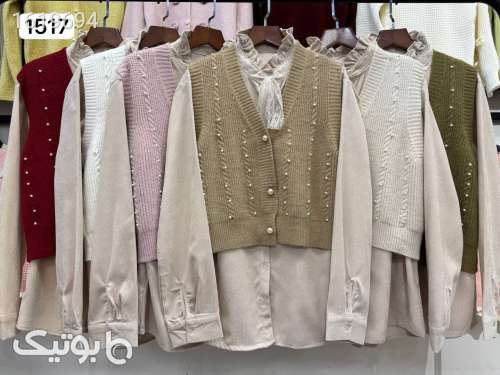 ست ژیله بافت و شومیز کبریتی ✨ کد 1532 کرم 04 2025