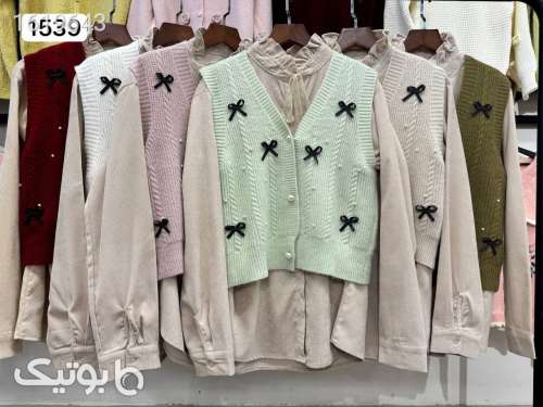 ست ژیله بافت و شومیز کبریتی ✨ کد 1539 کرم 04 2025