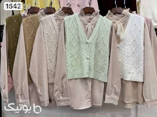 ست ژیله بافت و شومیز کبریتی  کد 1542 سبز 04 2025