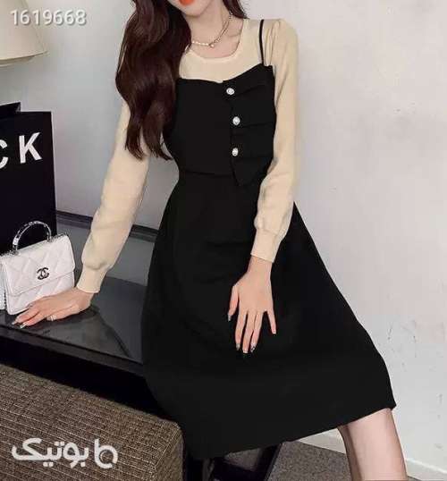 پیراهن بافت مجلسی ✨ کد 691 مشکی 04 2025