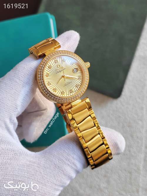 ساعت امگا لیدی ماتیک  زرد 04 2025