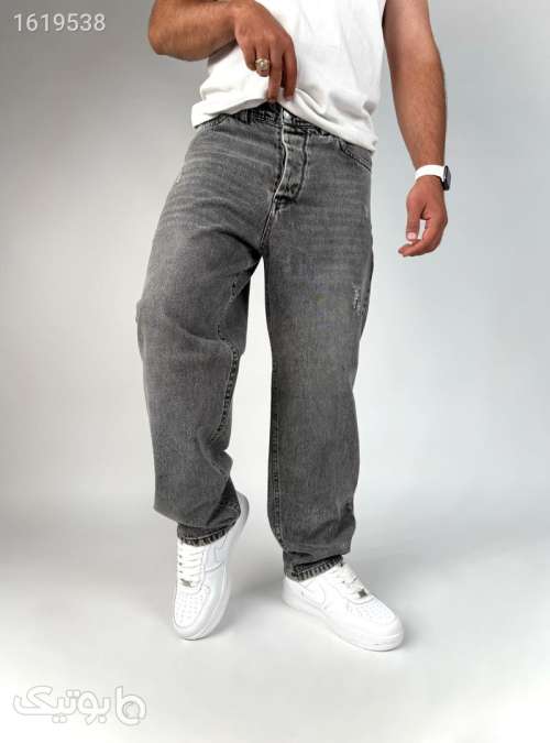 شلوار جین نیم بگ طوسی درجه یک مشکی 04 2025
