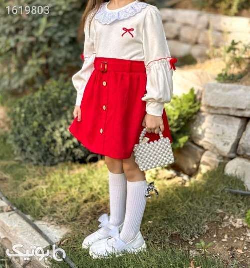 شومیز دامن دخترانه  قرمز 04 2025