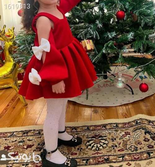 پیراهن دخترانه  قرمز 04 2025
