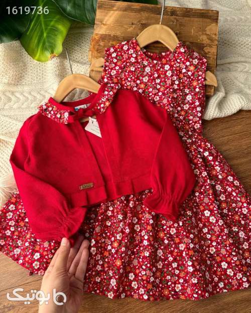 پیراهن یلدایی دخترانه  قرمز 04 2025