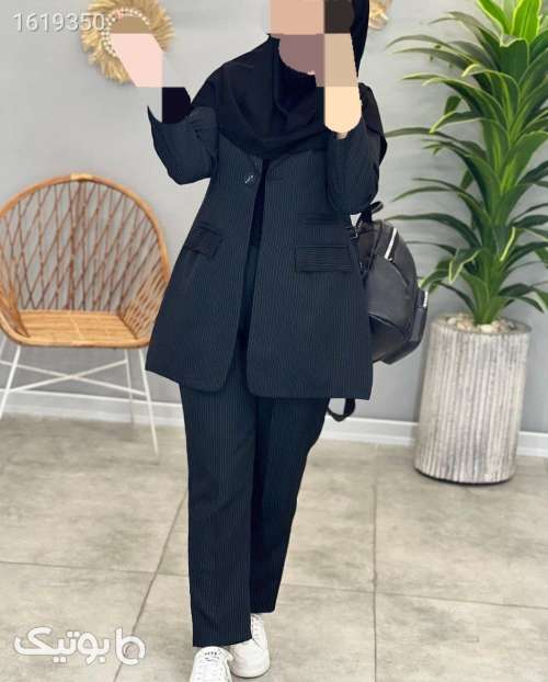 مانتو شلوار اداری جیران مشکی 04 2025