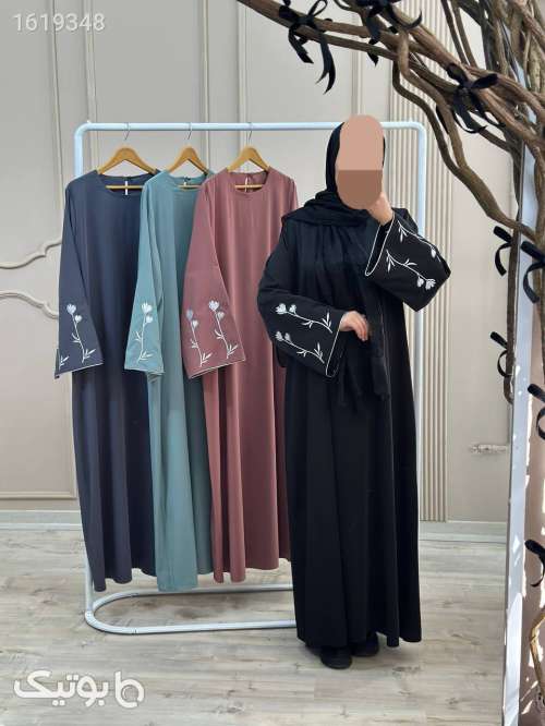 مانتو عبایی گلسا  مشکی 04 2025