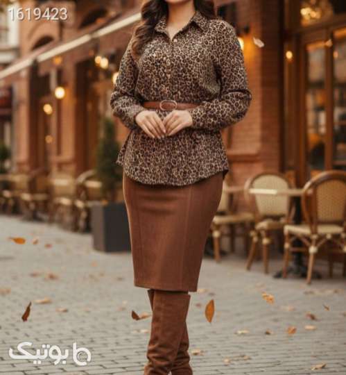 مانتو مخمل کبریتی طرح پلنگی قهوه ای 04 2025