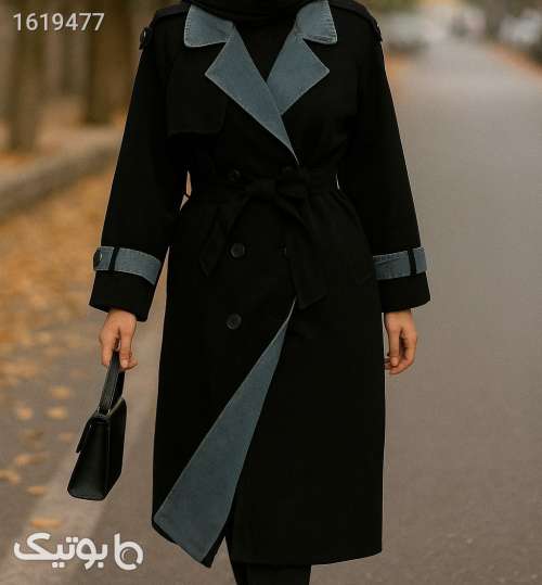 ترنج کت ترکیبی بلند شیک  مشکی 04 2025