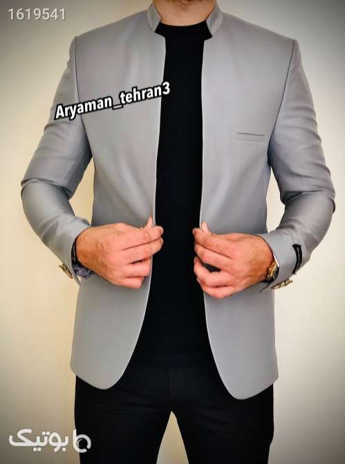 کت تک اسپرت یقه دیپلمات طوسی  نقره ای 04 2025