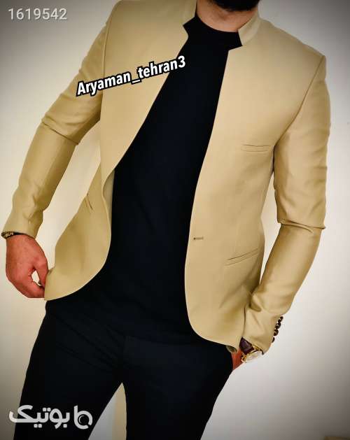 کت تک‌ اسپرت یقه دیپلمات کرم  کرم 04 2025