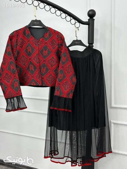 کت و دامن خفن یلدایی  زرشکی 04 2025