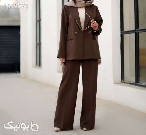 کت و شلوار مدل مهدخت قهوه ای 04 2025