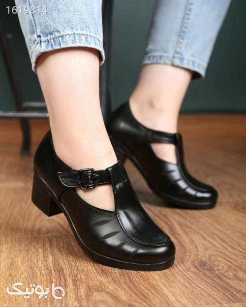 کفش زنونه چرم اداری شیک مشکی 04 2025