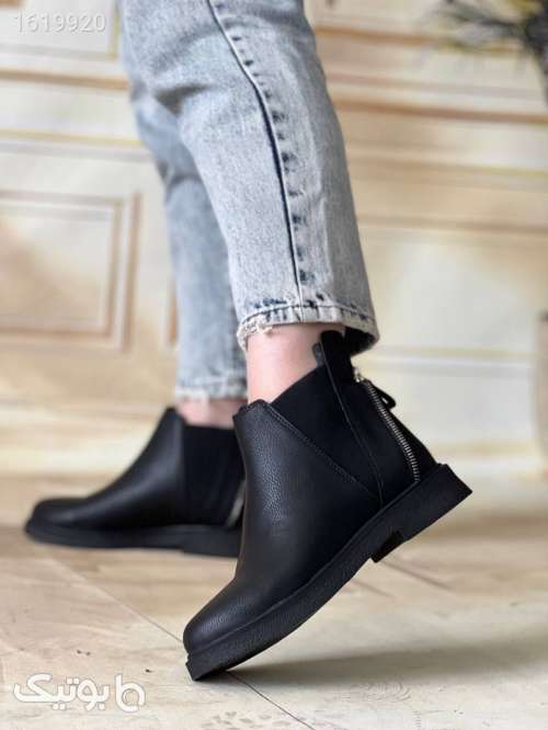 بوت زنانه چرم مشکی 04 2025