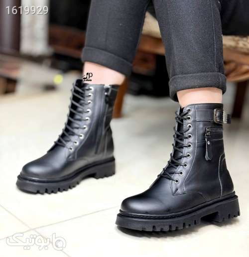 بوت زنانه چرم شیک مشکی 04 2025