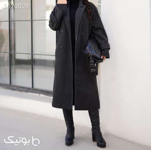 پالتو فوتر  چهاردکمه پشت چاکدار سورمه ای 04 2025