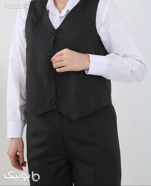 سه تیکه مانتو و ژیله و شلوار مشکی 04 2026