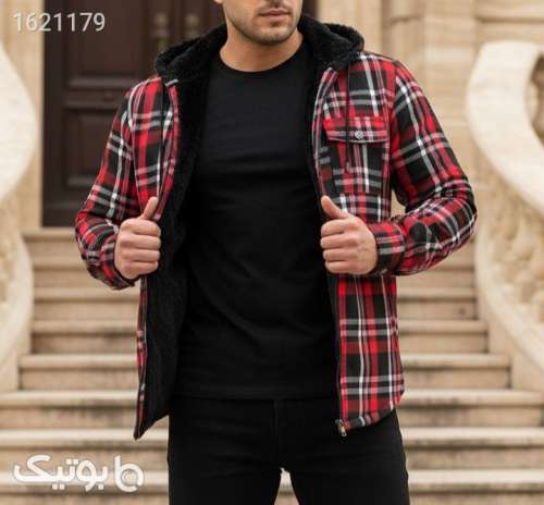 سویشرت مردانه مشکی قرمز خز دار  مشکی 04 2026