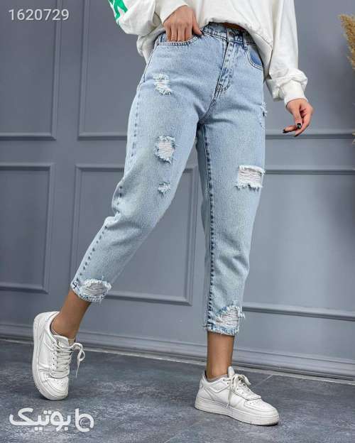 شلوار مام زاپدار آبی 04 2026