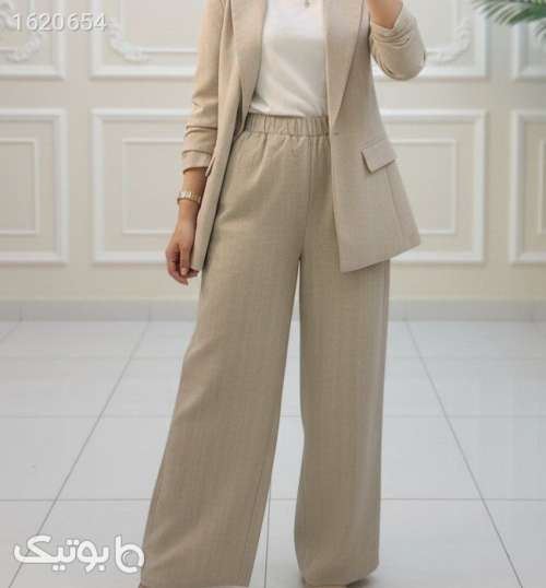 شلوار بگ شانتون کرم 04 2026