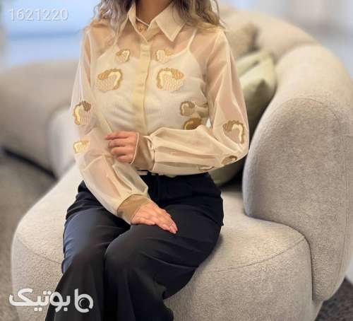 شومیز ارگانزا گلدوزی مدل گرتا مشکی 04 2026