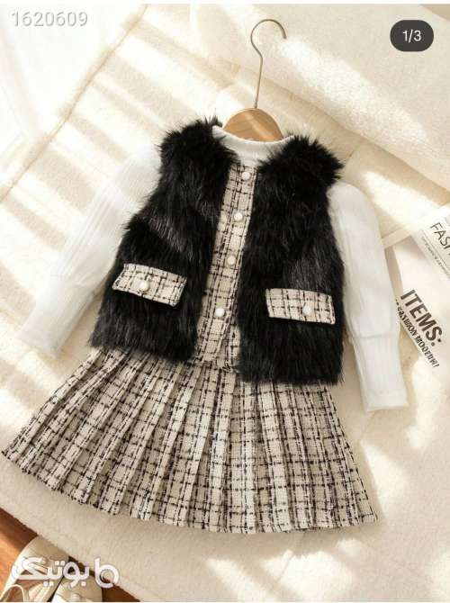 ست سه تیکه مزون دوز دخترانه  مشکی 04 2026