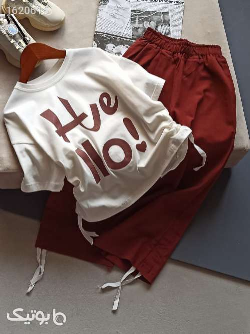 ست کراپ شلوار دخترانه  سفید 04 2026