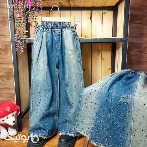 شلوار جین دخترانه  فیروزه ای 04 2026