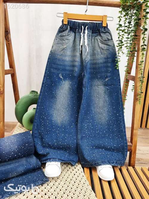 شلوار جین دخترانه آبی 04 2026