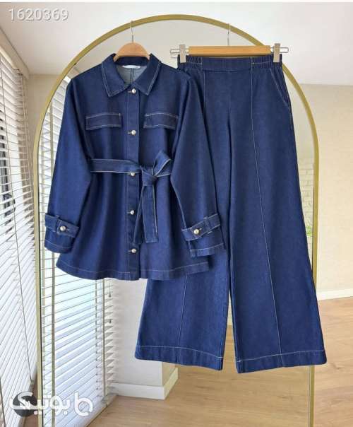 شومیز و شلوار جین دخترانه  سورمه ای 04 2026
