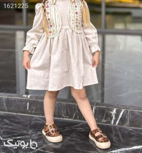پیراهن دخترانه  کرم 04 2026