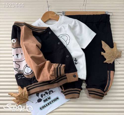 ست سه تیکه دخترانه و پسرانه  سبز 04 2026