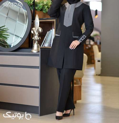 مانتو شلوار اداری  مشکی 04 2026