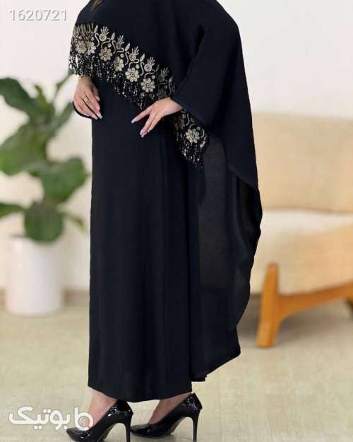 مانتو بلند مجلسی مشکی 04 2026