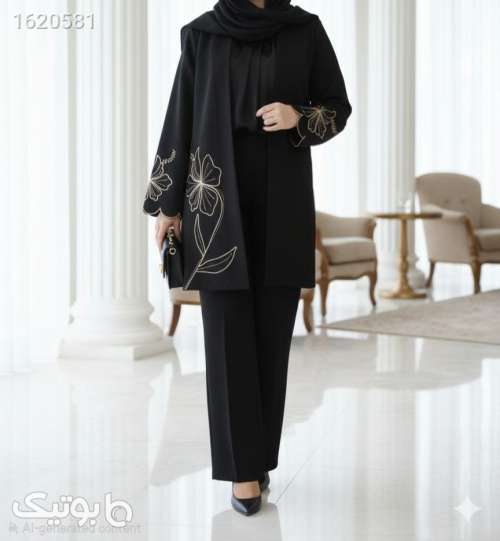 مانتو مجلسی عیدانه  مشکی 04 2026