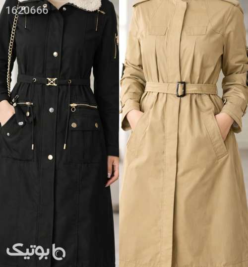 کاپشن خزدار و مانتو کتان باکیفیت مشکی 04 2026