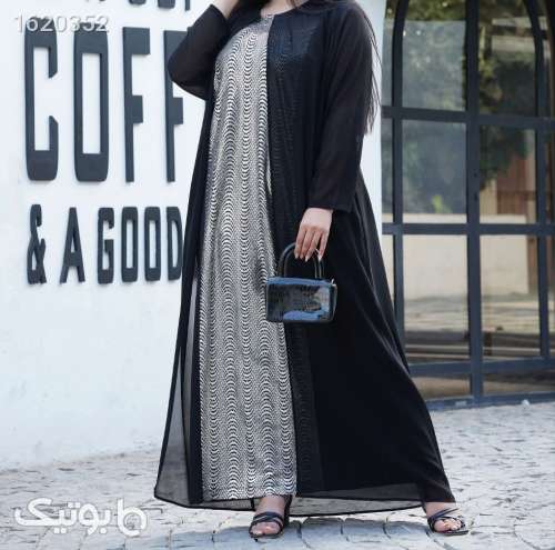 پیراهن بلند حریر جلو پولک مشکی 04 2026