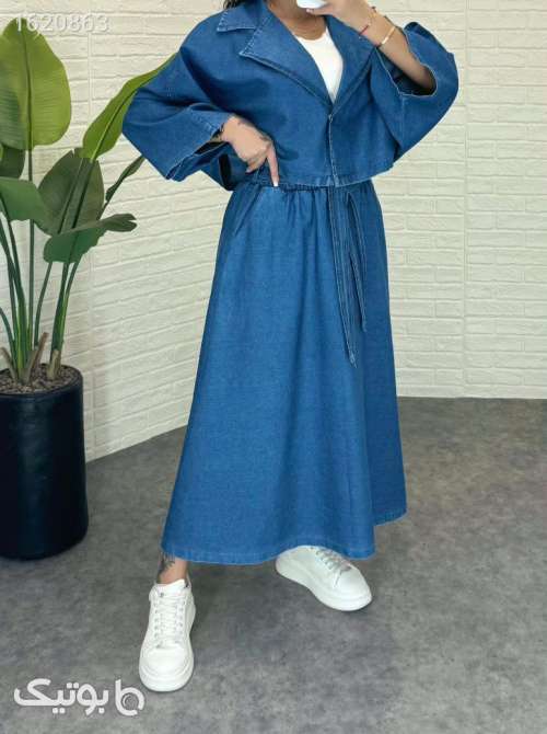 کت و دامن جین خفن  آبی 04 2026